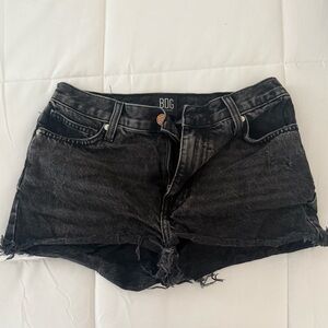 BDG Black Jean Shorts with Frayed Hem